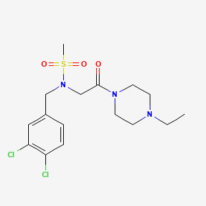 molecular formula C16H23Cl2N3O3S B11131475 N-[(3,4-dichlorophenyl)methyl]-N-[2-(4-ethylpiperazin-1-yl)-2-oxoethyl]methanesulfonamide 