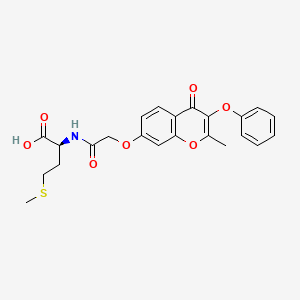 molecular formula C23H23NO7S B11131499 N-{[(2-methyl-4-oxo-3-phenoxy-4H-chromen-7-yl)oxy]acetyl}-L-methionine 