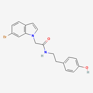 molecular formula C18H17BrN2O2 B11131501 2-(6-bromo-1H-indol-1-yl)-N-[2-(4-hydroxyphenyl)ethyl]acetamide 