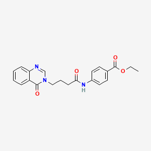 molecular formula C21H21N3O4 B11131550 ethyl 4-({4-[4-oxo-3(4H)-quinazolinyl]butanoyl}amino)benzoate 