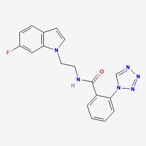 molecular formula C18H15FN6O B11131678 N-[2-(6-fluoro-1H-indol-1-yl)ethyl]-2-(1H-1,2,3,4-tetraazol-1-yl)benzamide 