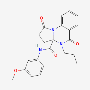 molecular formula C22H23N3O4 B11131683 N-(3-methoxyphenyl)-1,5-dioxo-4-propyl-2,3,4,5-tetrahydropyrrolo[1,2-a]quinazoline-3a(1H)-carboxamide 