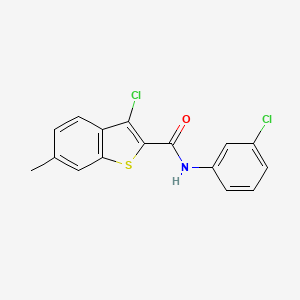 molecular formula C16H11Cl2NOS B11131706 3-Chloro-N-(3-chlorophenyl)-6-methylbenzo[b]thiophene-2-carboxamide 