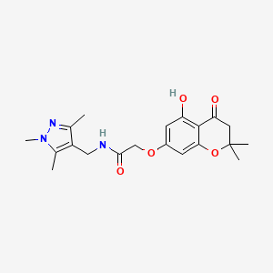 molecular formula C20H25N3O5 B11131712 2-[(5-hydroxy-2,2-dimethyl-4-oxo-3,4-dihydro-2H-chromen-7-yl)oxy]-N-[(1,3,5-trimethyl-1H-pyrazol-4-yl)methyl]acetamide 