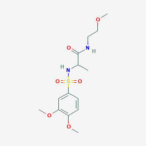 molecular formula C14H22N2O6S B11131719 N~2~-[(3,4-dimethoxyphenyl)sulfonyl]-N-(2-methoxyethyl)alaninamide 