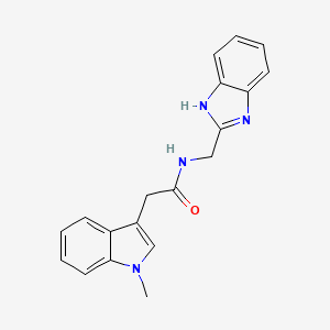 molecular formula C19H18N4O B11131721 N-(1H-1,3-benzimidazol-2-ylmethyl)-2-(1-methyl-1H-indol-3-yl)acetamide 