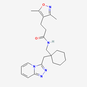 molecular formula C22H29N5O2 B11131794 3-(3,5-dimethyl-4-isoxazolyl)-N-{[1-([1,2,4]triazolo[4,3-a]pyridin-3-ylmethyl)cyclohexyl]methyl}propanamide 