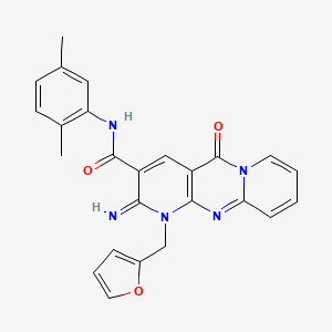 molecular formula C25H21N5O3 B11131844 N-(2,5-dimethylphenyl)-7-(furan-2-ylmethyl)-6-imino-2-oxo-1,7,9-triazatricyclo[8.4.0.03,8]tetradeca-3(8),4,9,11,13-pentaene-5-carboxamide 