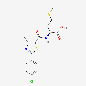 molecular formula C16H17ClN2O3S2 B11131851 N-{[2-(4-chlorophenyl)-4-methyl-1,3-thiazol-5-yl]carbonyl}-L-methionine 