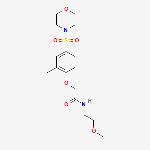 molecular formula C16H24N2O6S B11131865 N-(2-Methoxyethyl)-2-[2-methyl-4-(morpholine-4-sulfonyl)phenoxy]acetamide 