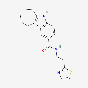 molecular formula C19H21N3OS B11131873 N-[2-(1,3-thiazol-2-yl)ethyl]-5,6,7,8,9,10-hexahydrocyclohepta[b]indole-2-carboxamide 