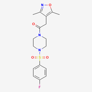 molecular formula C17H20FN3O4S B11131937 2-(3,5-Dimethyl-4-isoxazolyl)-1-{4-[(4-fluorophenyl)sulfonyl]piperazino}-1-ethanone 