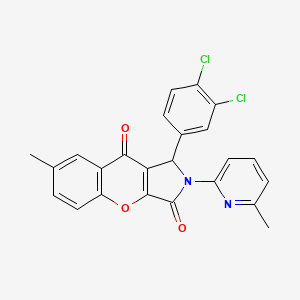 molecular formula C24H16Cl2N2O3 B11131940 1-(3,4-Dichlorophenyl)-7-methyl-2-(6-methylpyridin-2-yl)-1,2-dihydrochromeno[2,3-c]pyrrole-3,9-dione 