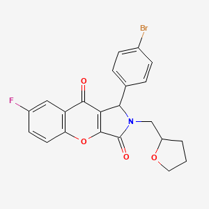 molecular formula C22H17BrFNO4 B11131967 1-(4-Bromophenyl)-7-fluoro-2-(tetrahydrofuran-2-ylmethyl)-1,2-dihydrochromeno[2,3-c]pyrrole-3,9-dione 