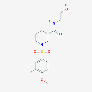 molecular formula C16H24N2O5S B11131969 N-(2-Hydroxyethyl)-1-(4-methoxy-3-methylbenzenesulfonyl)piperidine-3-carboxamide 