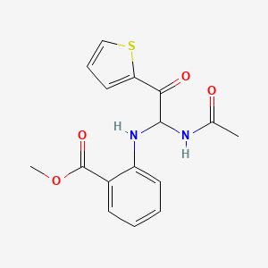 molecular formula C16H16N2O4S B11131979 Methyl 2-{[1-(acetylamino)-2-oxo-2-(2-thienyl)ethyl]amino}benzoate 