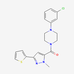 molecular formula C19H19ClN4OS B11132316 [4-(3-chlorophenyl)piperazino][1-methyl-3-(2-thienyl)-1H-pyrazol-5-yl]methanone 
