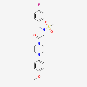 molecular formula C21H26FN3O4S B11132406 N-[(4-Fluorophenyl)methyl]-N-{2-[4-(4-methoxyphenyl)piperazin-1-YL]-2-oxoethyl}methanesulfonamide 