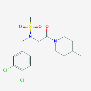 molecular formula C16H22Cl2N2O3S B11132460 N-[(3,4-dichlorophenyl)methyl]-N-[2-(4-methylpiperidin-1-yl)-2-oxoethyl]methanesulfonamide 