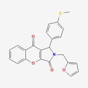 molecular formula C23H17NO4S B11132513 2-(Furan-2-ylmethyl)-1-[4-(methylsulfanyl)phenyl]-1,2-dihydrochromeno[2,3-c]pyrrole-3,9-dione 