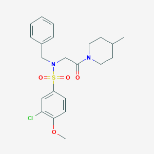 molecular formula C22H27ClN2O4S B11132565 N-benzyl-3-chloro-4-methoxy-N-[2-(4-methylpiperidin-1-yl)-2-oxoethyl]benzenesulfonamide 