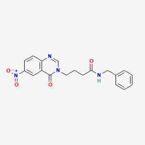 molecular formula C19H18N4O4 B11132679 N-benzyl-4-(6-nitro-4-oxoquinazolin-3(4H)-yl)butanamide 