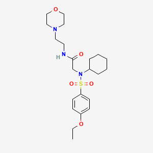molecular formula C22H35N3O5S B11132714 N~2~-cyclohexyl-N~2~-[(4-ethoxyphenyl)sulfonyl]-N-[2-(morpholin-4-yl)ethyl]glycinamide 