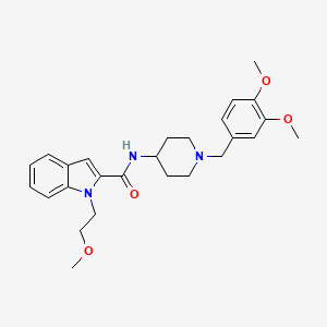 molecular formula C26H33N3O4 B11132733 N-[1-(3,4-dimethoxybenzyl)-4-piperidyl]-1-(2-methoxyethyl)-1H-indole-2-carboxamide 