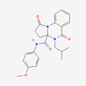molecular formula C23H25N3O4 B11132829 N-(4-methoxyphenyl)-4-(2-methylpropyl)-1,5-dioxo-2,3,4,5-tetrahydropyrrolo[1,2-a]quinazoline-3a(1H)-carboxamide 