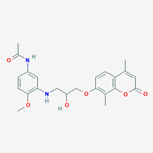 molecular formula C23H26N2O6 B11132847 N-[3-({3-[(4,8-dimethyl-2-oxo-2H-chromen-7-yl)oxy]-2-hydroxypropyl}amino)-4-methoxyphenyl]acetamide 
