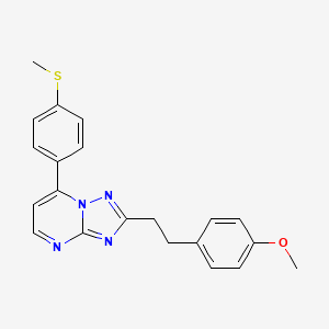 molecular formula C21H20N4OS B11132875 2-(4-Methoxyphenethyl)-7-[4-(methylsulfanyl)phenyl][1,2,4]triazolo[1,5-a]pyrimidine 