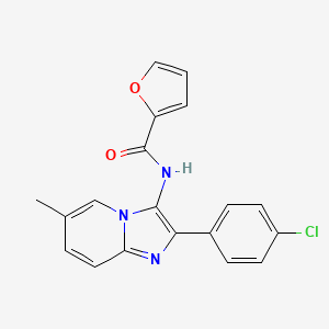 molecular formula C19H14ClN3O2 B11133004 N-[2-(4-chlorophenyl)-6-methylimidazo[1,2-a]pyridin-3-yl]furan-2-carboxamide 