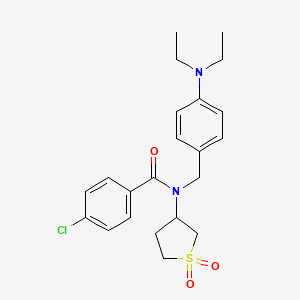 molecular formula C22H27ClN2O3S B11133219 4-chloro-N-[4-(diethylamino)benzyl]-N-(1,1-dioxidotetrahydrothiophen-3-yl)benzamide 