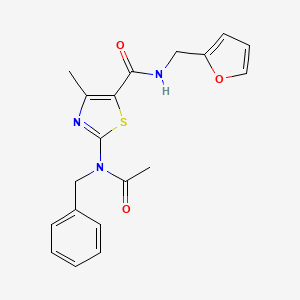 molecular formula C19H19N3O3S B11133223 2-[acetyl(benzyl)amino]-N-(2-furylmethyl)-4-methyl-1,3-thiazole-5-carboxamide 