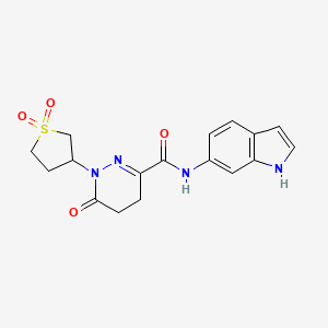 molecular formula C17H18N4O4S B11133288 1-(1,1-dioxidotetrahydrothiophen-3-yl)-N-(1H-indol-6-yl)-6-oxo-1,4,5,6-tetrahydropyridazine-3-carboxamide 