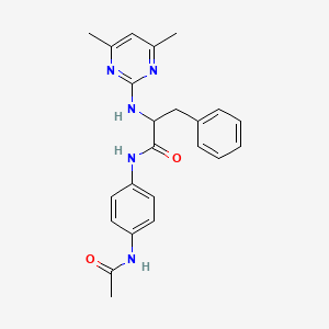 molecular formula C23H25N5O2 B11133301 N-[4-(acetylamino)phenyl]-Nalpha-(4,6-dimethylpyrimidin-2-yl)phenylalaninamide 