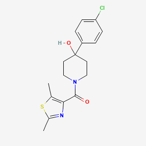 molecular formula C17H19ClN2O2S B11133376 [4-(4-Chlorophenyl)-4-hydroxypiperidino](2,5-dimethyl-1,3-thiazol-4-yl)methanone 