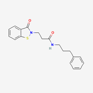 molecular formula C19H20N2O2S B11133420 3-(3-oxo-1,2-benzothiazol-2(3H)-yl)-N-(3-phenylpropyl)propanamide 