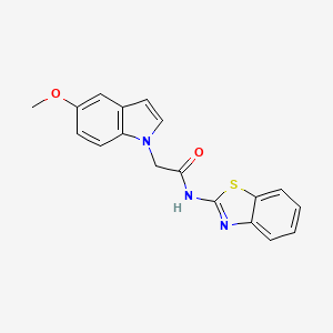 molecular formula C18H15N3O2S B11133500 N-1,3-benzothiazol-2-yl-2-(5-methoxy-1H-indol-1-yl)acetamide 