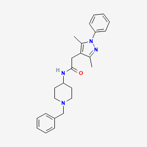 molecular formula C25H30N4O B11133536 N-(1-benzyl-4-piperidyl)-2-(3,5-dimethyl-1-phenyl-1H-pyrazol-4-yl)acetamide 