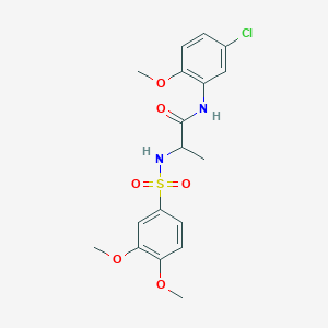 molecular formula C18H21ClN2O6S B11133596 N-(5-chloro-2-methoxyphenyl)-N~2~-[(3,4-dimethoxyphenyl)sulfonyl]alaninamide 