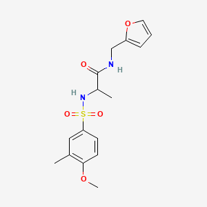 molecular formula C16H20N2O5S B11133770 N-(furan-2-ylmethyl)-N~2~-[(4-methoxy-3-methylphenyl)sulfonyl]alaninamide 