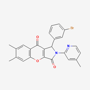 molecular formula C25H19BrN2O3 B11133835 1-(3-Bromophenyl)-6,7-dimethyl-2-(4-methylpyridin-2-yl)-1,2-dihydrochromeno[2,3-c]pyrrole-3,9-dione 