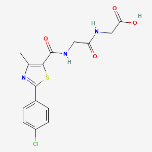 molecular formula C15H14ClN3O4S B11133927 N-{[2-(4-chlorophenyl)-4-methyl-1,3-thiazol-5-yl]carbonyl}glycylglycine 