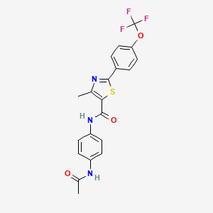 molecular formula C20H16F3N3O3S B11134004 N-[4-(acetylamino)phenyl]-4-methyl-2-[4-(trifluoromethoxy)phenyl]-1,3-thiazole-5-carboxamide 