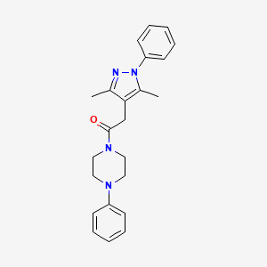 molecular formula C23H26N4O B11134068 2-(3,5-dimethyl-1-phenyl-1H-pyrazol-4-yl)-1-(4-phenylpiperazino)-1-ethanone 