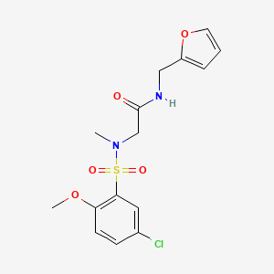 molecular formula C15H17ClN2O5S B11134312 N-[(Furan-2-YL)methyl]-2-(N-methyl5-chloro-2-methoxybenzenesulfonamido)acetamide 