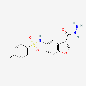 molecular formula C17H17N3O4S B11134528 N-[3-(hydrazinylcarbonyl)-2-methyl-1-benzofuran-5-yl]-4-methylbenzenesulfonamide 