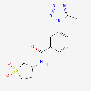 molecular formula C13H15N5O3S B11134574 N-(1,1-dioxidotetrahydrothiophen-3-yl)-3-(5-methyl-1H-tetrazol-1-yl)benzamide 