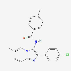 molecular formula C22H18ClN3O B11134691 N-[2-(4-chlorophenyl)-6-methylimidazo[1,2-a]pyridin-3-yl]-4-methylbenzamide 